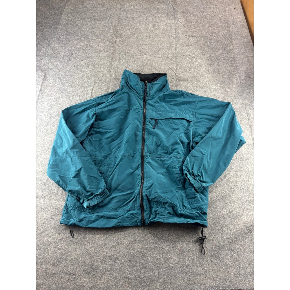 VTG REI Windbreaker Jacket Mens XS Teal Blue Full Zip Lightweight Outdoor Gorp